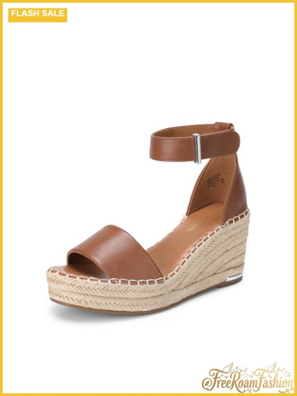 Women's Faux Leather Platform Wedge Sandals Ankle Strap Open Toe